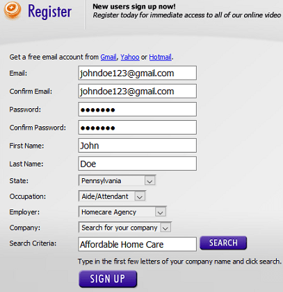 sample registration form